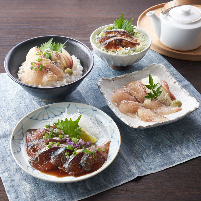 華(はな)セット / ごま鯖100g×2 & ごま鯛85g×2 & 八女だし茶10g×1